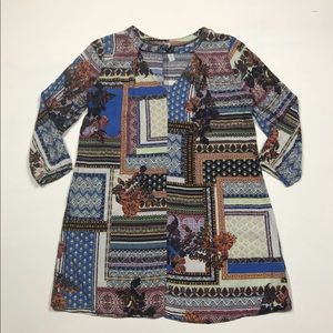 Peppermint Boho Patchwork Choker Tent Dress